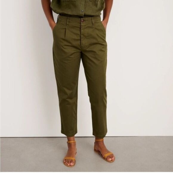 Alex Mill Pants - Alex Mill Boy Pleated Chino Pant Olive Green 14